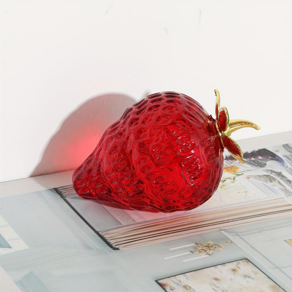 1шт. Цветные стеклянные пресс-папье в виде фруктов, дизайн из натурального камня с алмазной огранкой, декоративные украшения для стола, домашний декор