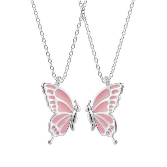 2Pcs/Set Friendship Necklace Meaningful Bright Luster All Match Adjustable Extension Chain Decoration Gift Best