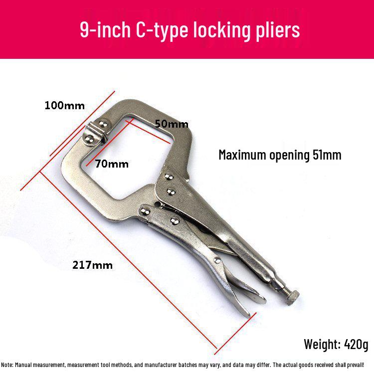 Universal Industrial-Grade C-Type Pressure Pliers: 6, 9, 11-18 Inch Multifunctional Woodworking Clamp