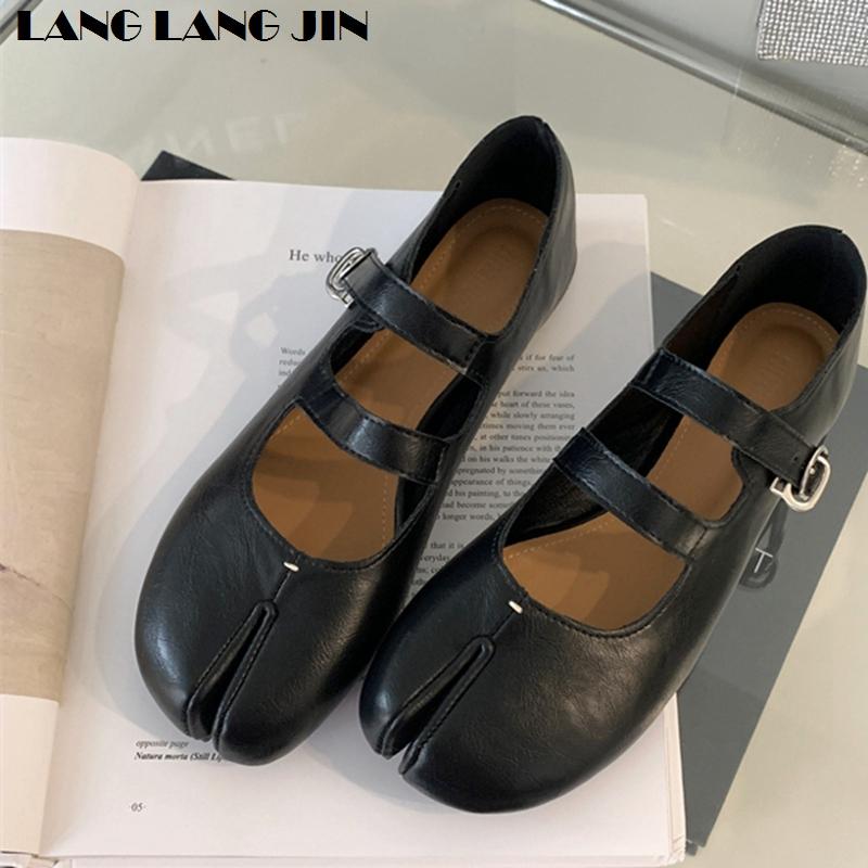 Модные таби ниндзя обувь женские балетки с раздельным носком женские повседневные лоферы женские мокасины комфортная осенняя обувь