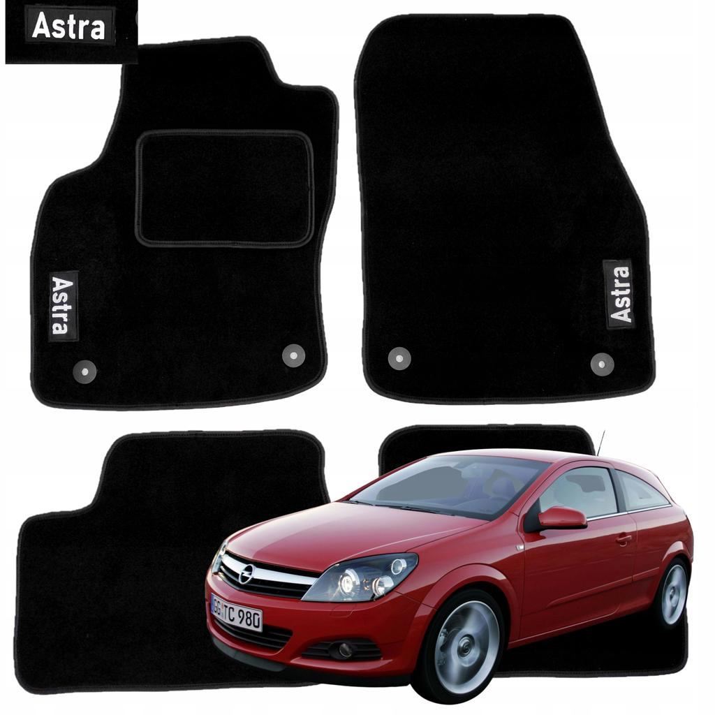 Dywaniki welurowe do opel astra h 2004-2009 welurowe maty do auta haft b