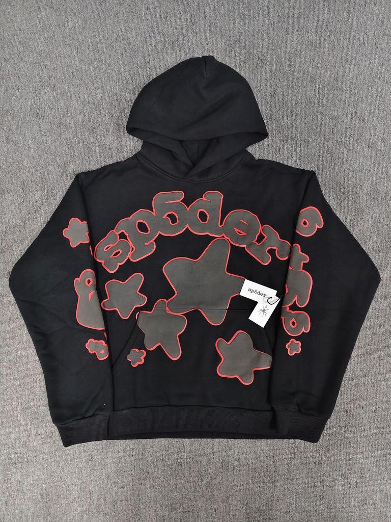 Мужская толстовка с принтом «Паутина» - Модная, свободного кроя, с плюшевой подкладкой