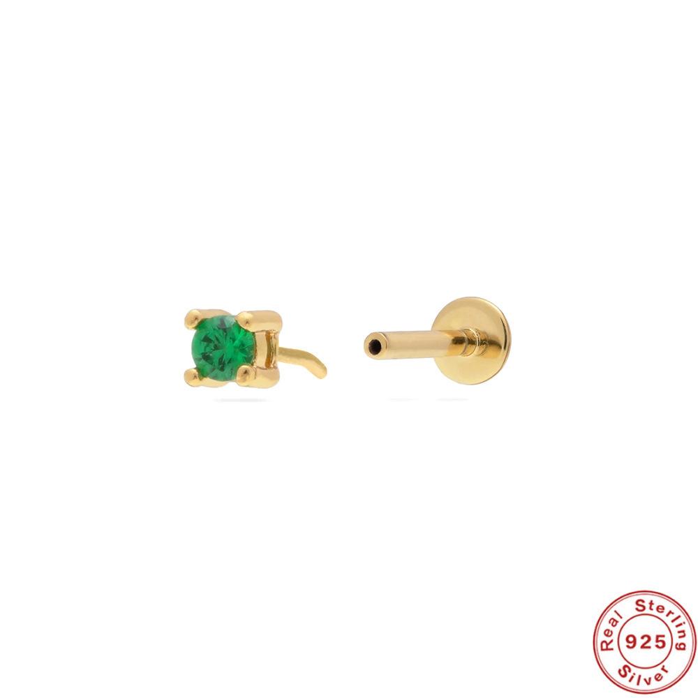 Серьги-гвоздики из стерлингового серебра S925 18G с плоской головкой, без резьбы, проколотые серьги-гвоздики для хряща, плоские серьги-гвоздики для пуш-ап, серьги-гвоздики для ушной раковины