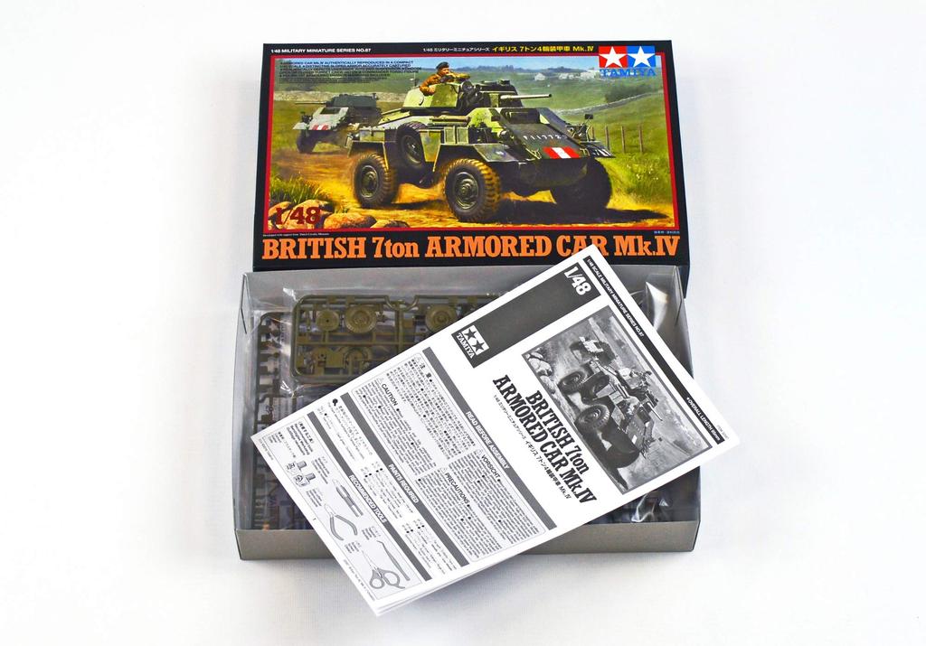 Tamiya Военно-миниатюрная серия 87 Британская армия Бронеавтомобиль Пластиковая модель 32587 1/48 №. 7-тонный 4-колесный Mk.IV
