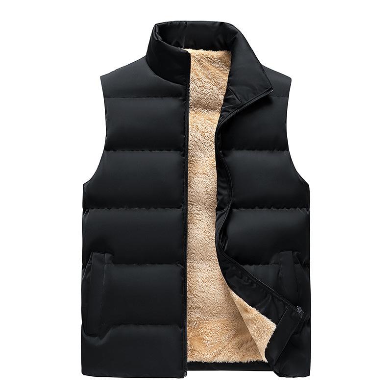 Lamb Down Men's Down Cotton Vest Clip for Outer Wear Thick and Warm Sleeveless Oversized Vest