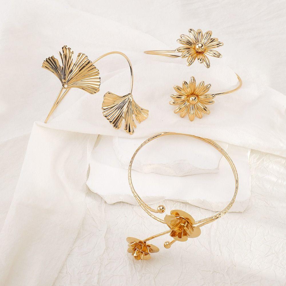 Leaf Opening Cuff Bracelets Butterfly Circle Upper Arm Bracelet Arm Accessories