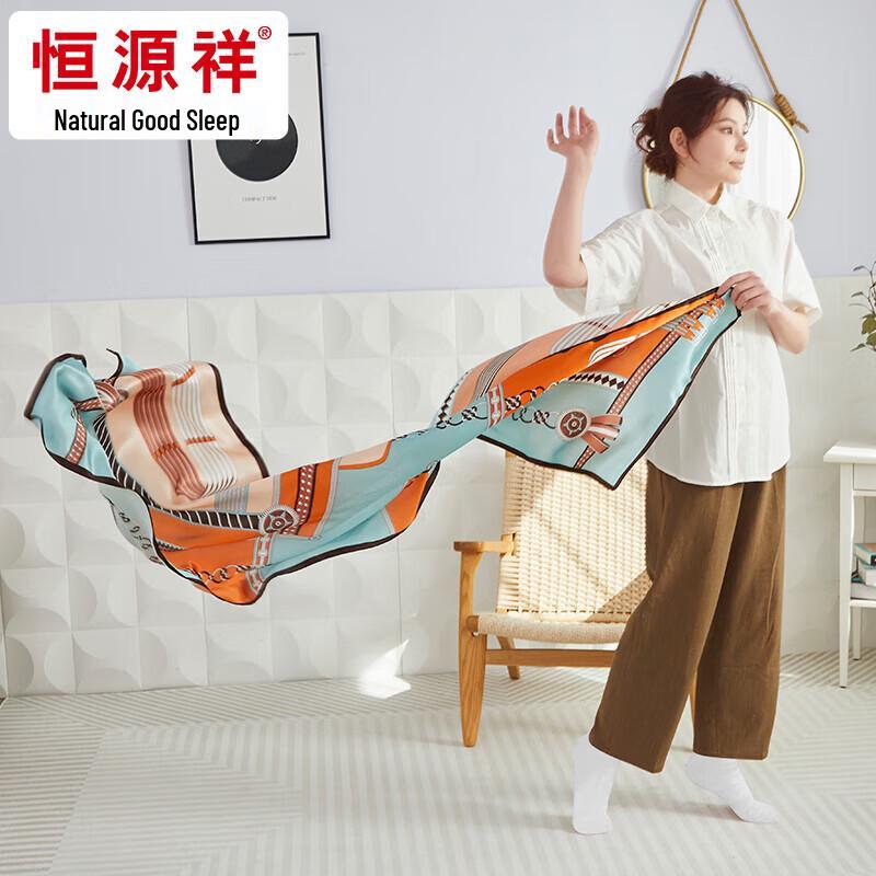 Hengyuanxiang 100% Mulberry Silk Crepe Satin Scarf