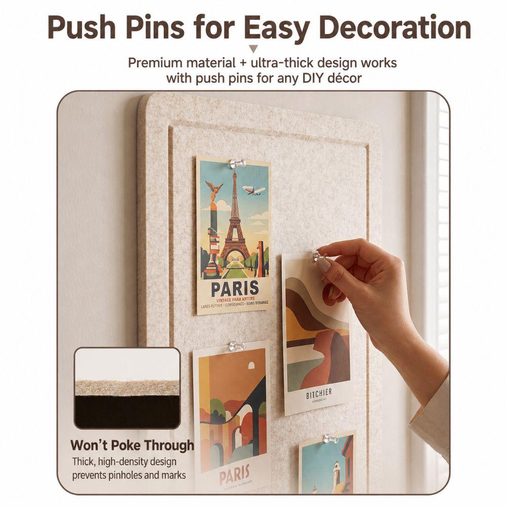 40x60cm Wall Organizer Frameless Pin Board Professional Memo Board Photo Display