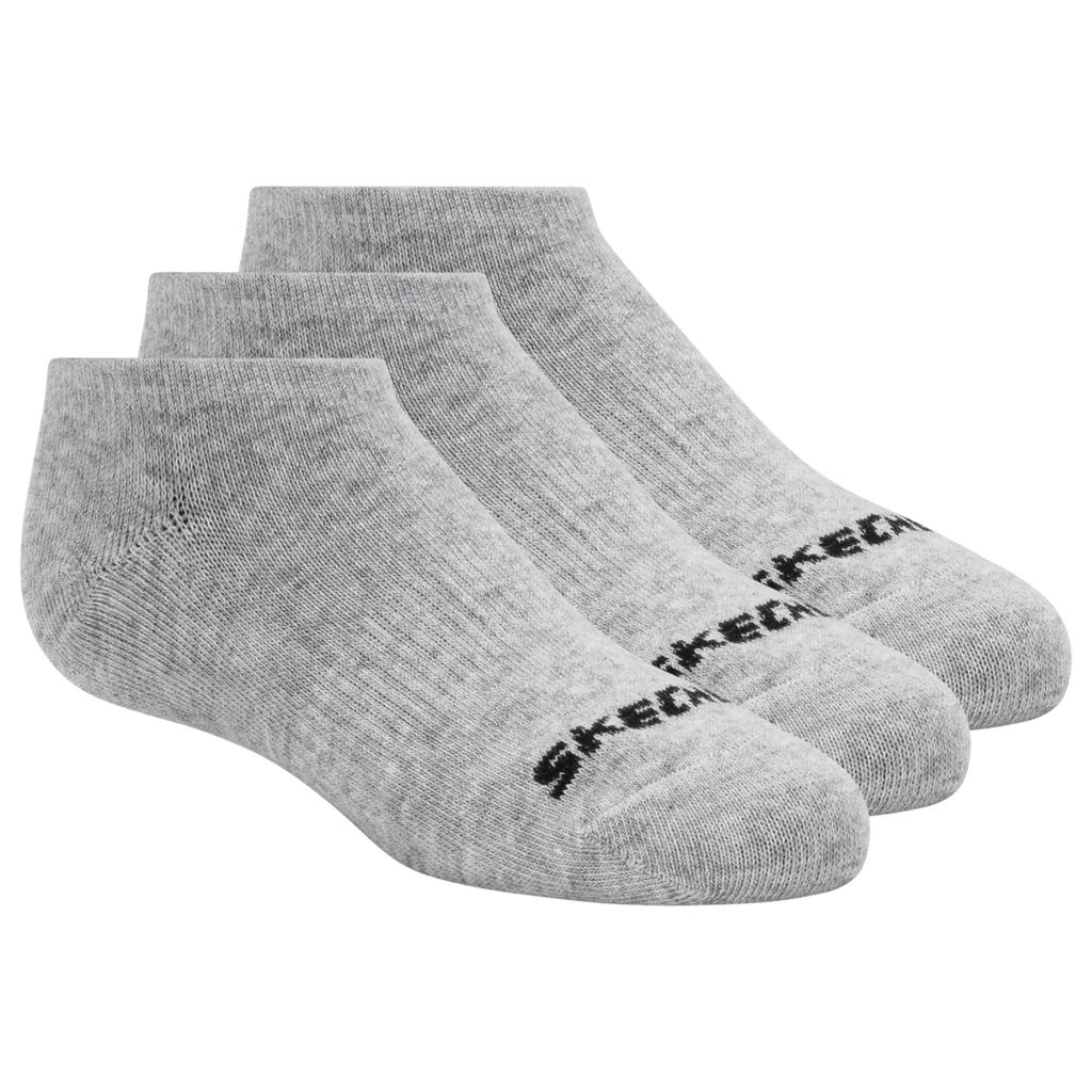 Skechers 3pk Unisex Non Terry No Show, Unisex grey Socks