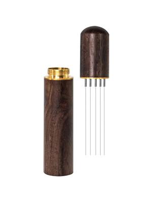 Мешалка для кофе Leeseph Espresso с 5 иглами 0,4 мм, инструменты для раздачи эспрессо, ручка и подставка из натурального дерева, легко моются