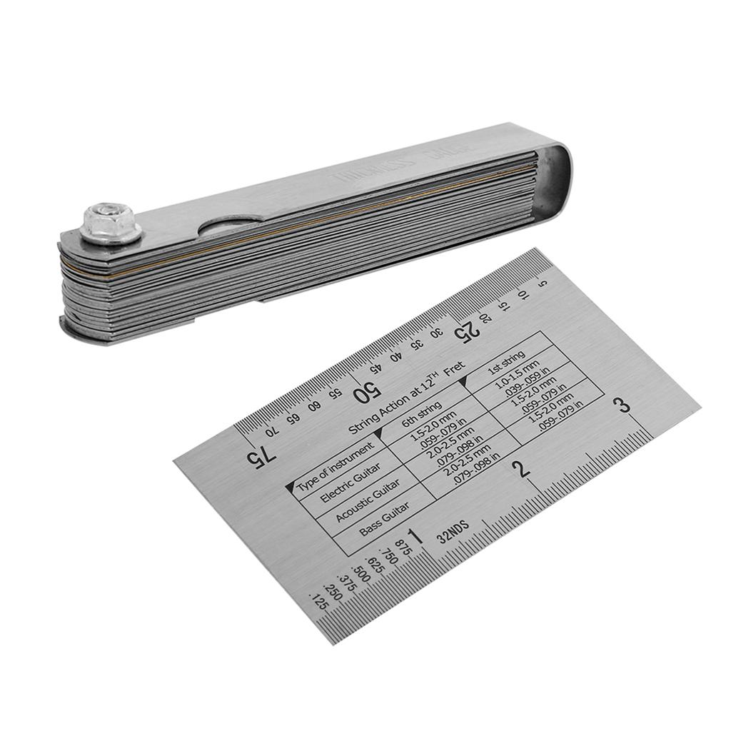 Линейка для измерения струн, 32 щупа, накладка на гриф, защита ладов