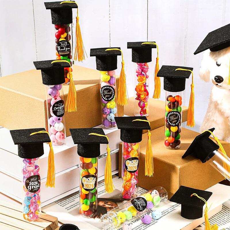 Tassel Graduation Hat Candy Pipe Graduation Party Candy Box Black Bachelor Hat Candy Storage Box Graduation Gifts 2026
