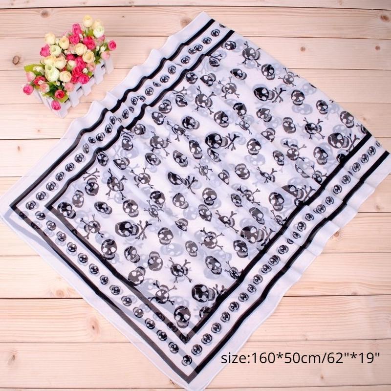 1PC Skull Fashion Women's Ladies Soft Scarves Long Wraps Shawl Beach Scarf
