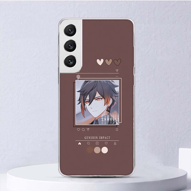 Мультяшный мягкий чехол Genshin Impact для Samsung Galaxy M12 M21 M30S M31 M32 M51 M52 Чехол для телефона Note 8 9 10 + 20 Ultra J4 J6 Plus J