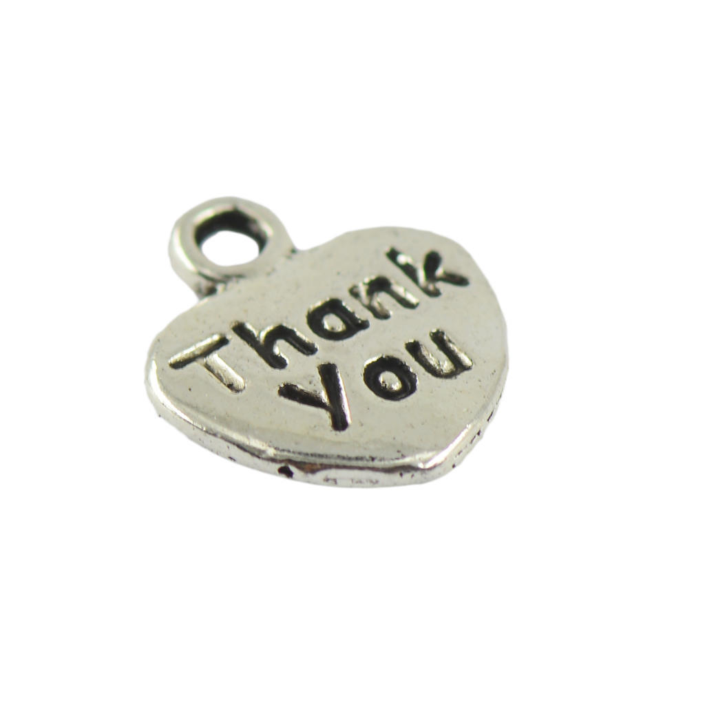 Thank You Heart 50pcs Charms Pendants For Necklace Bracelet Jewelry Diy Making