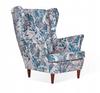 ARI PRINT Scandinavian Family Furniture Wing Chair, Grey Monstera Hotel