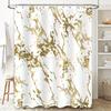 Роскошная золотая мраморная шторка для душа, белый металлик, декор для ванной комнаты для проектов по благоустройству дома, водонепроницаемая подкладка для ванной с