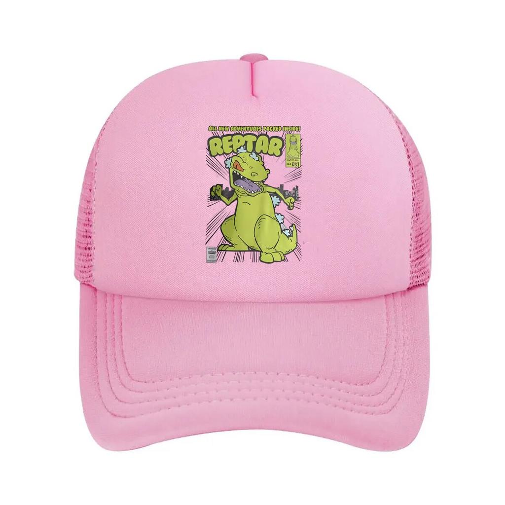 Reptar Dinosaur Comic Mesh Baseball Cap For Womens Unisex FeUnisex Beach Dad Hat Hip Hop Snapback Cap
