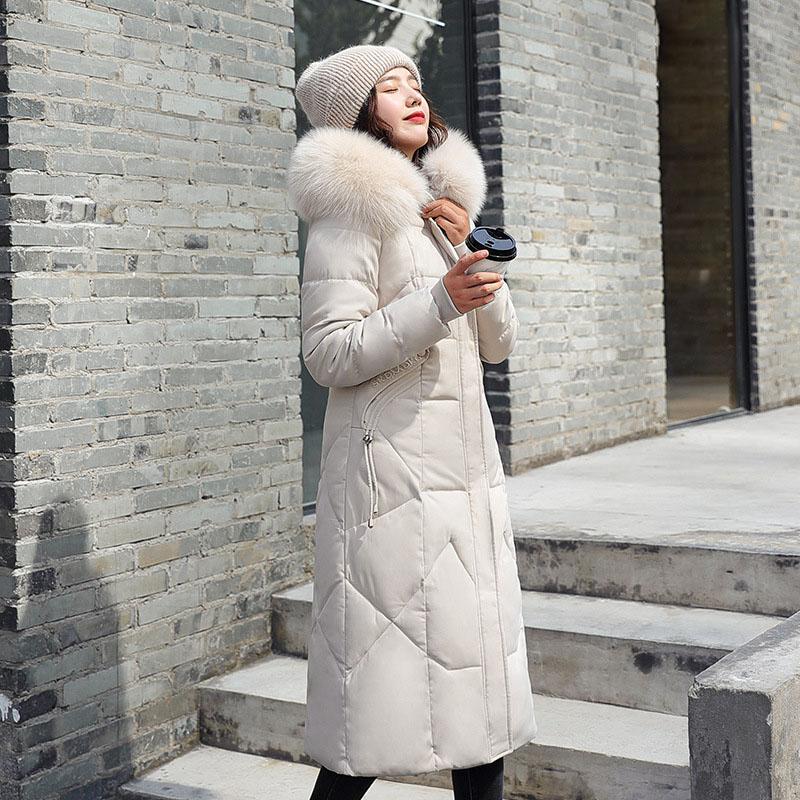 Winter Cotton-Padded Puffer Parkas Women Long Thicken Warm Hooded Coat Zipper Down Cotton Coat Plus Size