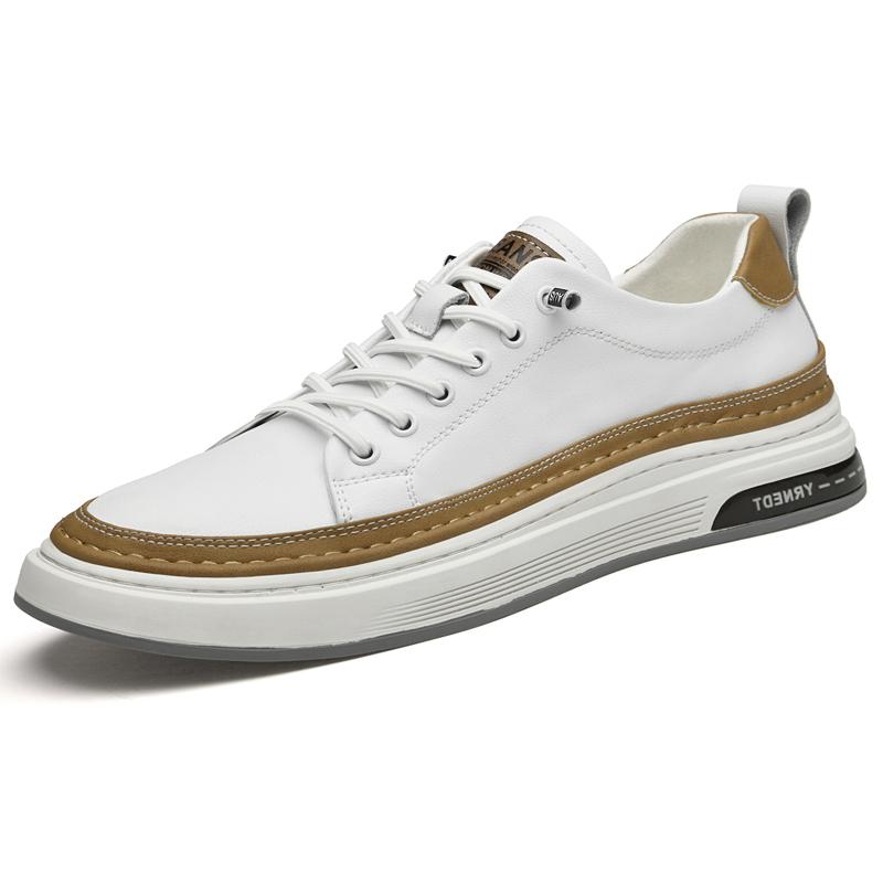 Бренд высокого класса Мужская повседневная обувь из натуральной кожи Простые белые спортивные туфли Повседневные мужские оксфорды Подошва ручной работы Противоскользящая