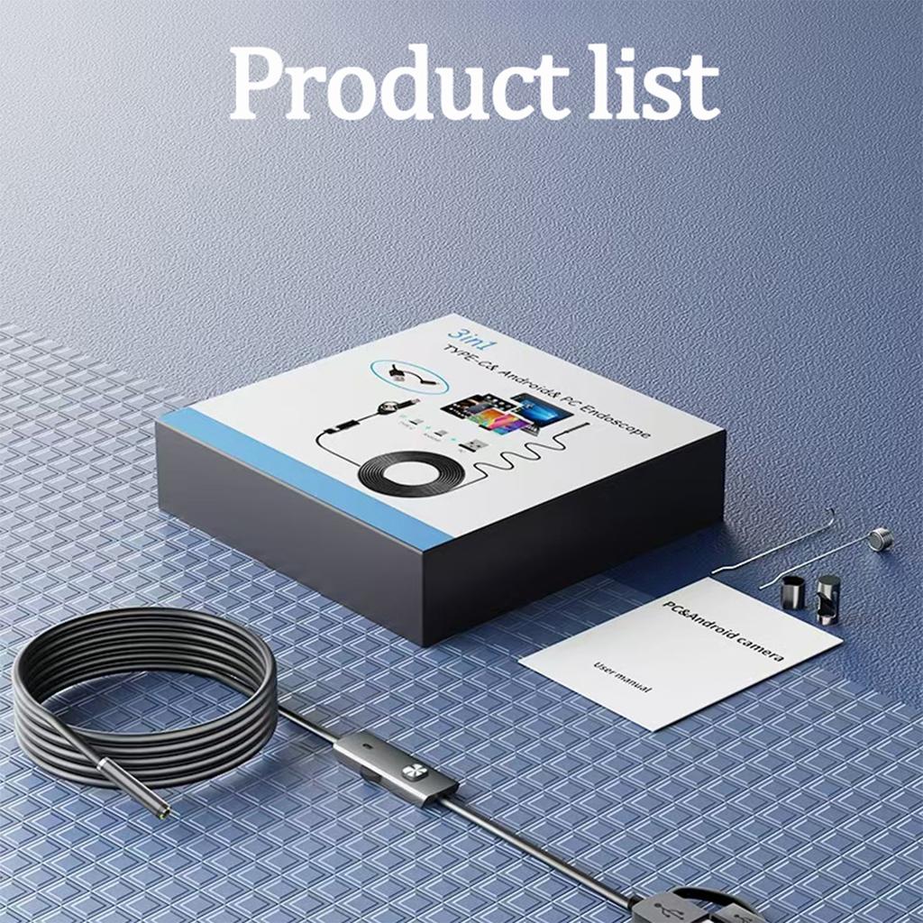 Практичный 8-мм Android эндоскоп 3 в 1 USB/Micro USB/Type-C бороскоп инспекционная камера IP67 водонепроницаемый для смартфона компьютеров