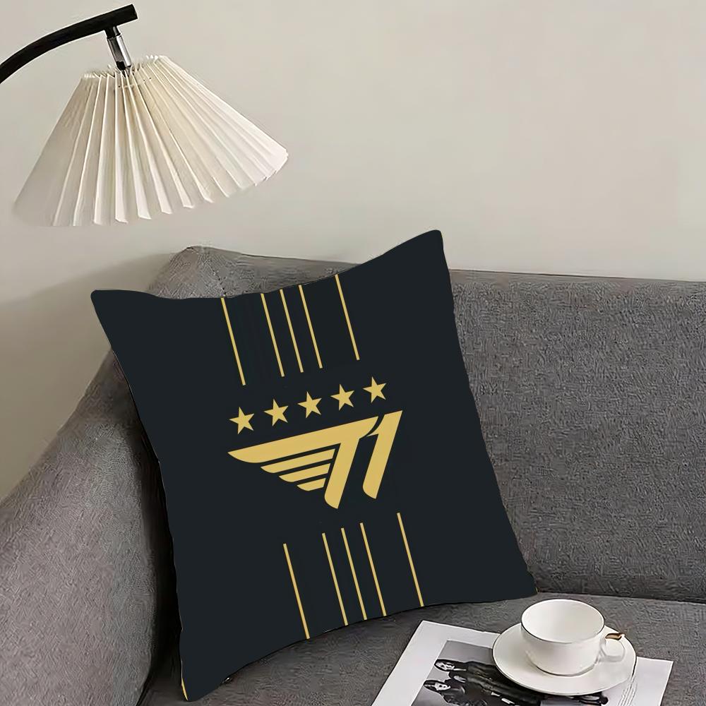 F-Faker LOLS SKT T1 2024 Пять Чемпионов Наволочка для подушки-подушки Плюшевая двусторонняя – Для автомобиля, дивана, спальни, идеально в качестве подарка.