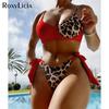 Sexy Leopard Splicing Underwired Bikini Female Swimsuit Women Swimwear Two-pieces Bikini Set Bather Bathing Suit Swim Lady