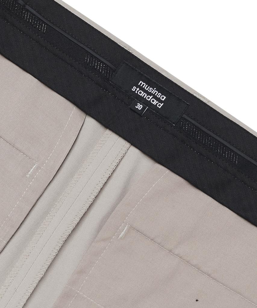 MUSINSA STANDARD [Cooltandard] Real Wide Hidden Elastic Waist Slacks [Light Beige]