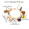 Halloween Funny Pumpkin Ghost Bracelet For Women Black Bat Spider Web Hat Metal Chain Bangles Hip Hop Punk Festival Jewelry Gift
