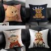 Милый Сопровождать Детей Чехол для Подушки Плюшевый Лен Мягкий Двусторонний Принт Декоративная Наволочка для Подушки Дома