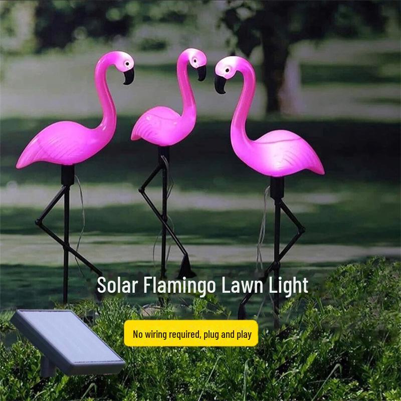 Уличный солнечный светильник Flamingo для газона: Водонепроницаемый декор для сада виллы