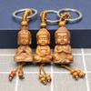 Bag Pendant Engraving Wood Carving Craft Buddha Guanyin Key Ring Keychain Keyfob Car Accessories
