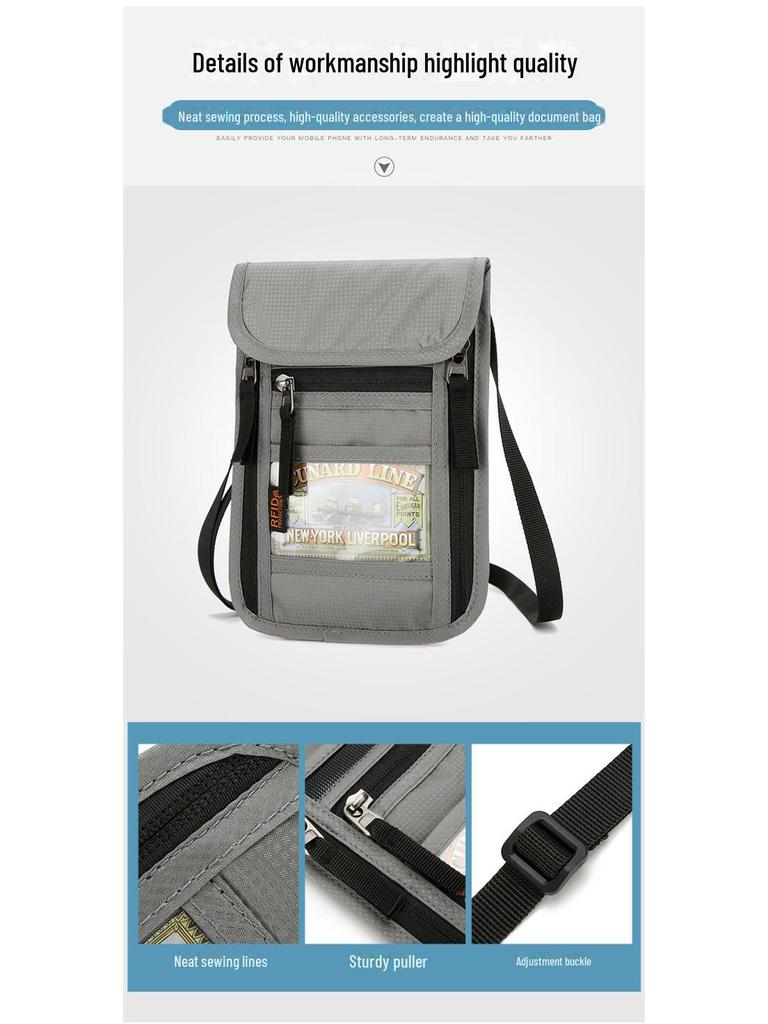 Multipurpose Anti-Theft Neck Wallet: Slim Passport & ID Holder for Convenient Travel