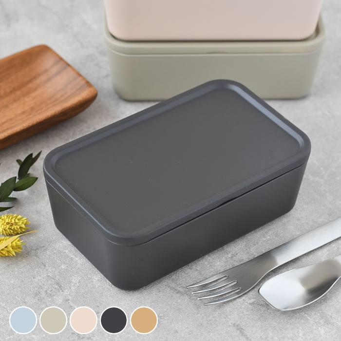 STOS Lunch Box One Tier Bento 1 600ml Office Women Adults Simple Student Ladies Men Working Microwave Safe Made Japan Dishwasher Stylish