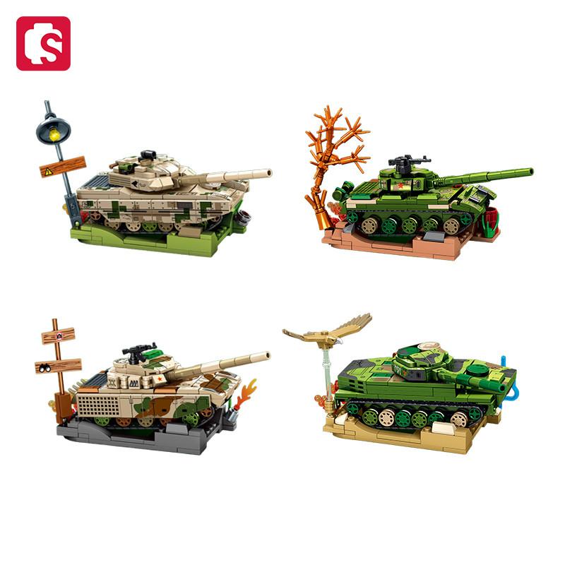 SEMBO Военная Серия Основной Боевой Танк Конструктор Строительные Блоки MOC Модели Транспортных Средств Автомобили Наборы для Строительства Детские Игрушки Подарки для Мальчиков