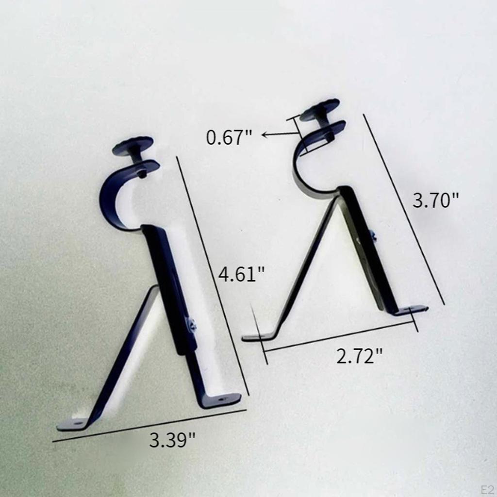 2 Curtain Rod Brackets, Adjustable Hook, 1-1.1 Inch Bracket