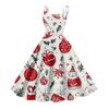 Женское модное рождественское принтованное сексуальное коктейльное платье без бретелек в готическом стиле в стиле панк, винтажное платье.