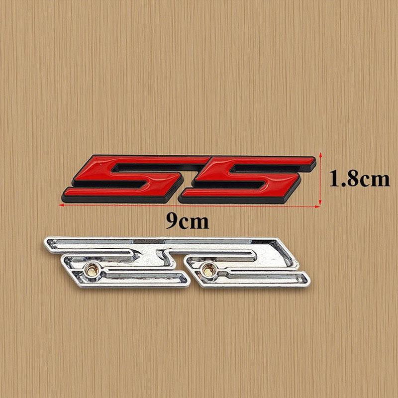 swpzb8 3D Metal Letters SS Logo Car Rear Trunk Sticker Front Grille Badge Emblem for SS Sport Camaro Cavalier Accessories