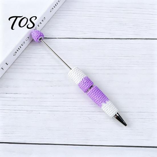 Beadable Ballpoint Pens DIY Pen, Colorful Fancy Beaded Crafting Gift for Students, Party Favors, Creative Office Supplies Customizable Beads