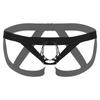 Men Crotchless Strappy Thongs O-ring Bead Decor G-string Low Rise Elastic Waistband for Honeymoon