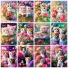 Diamond Painting Kit Cat Daisy Cartoon Full Square/round Embroidery Mosaic Animal Flower Cross Stitch Crystal Home Decor