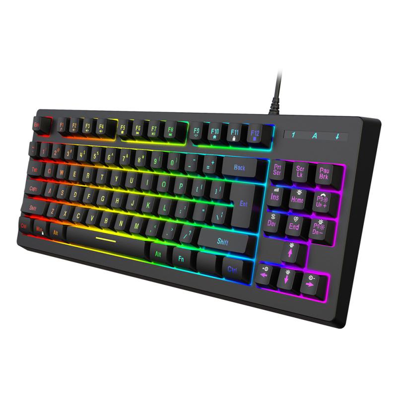 Wire Control Gaming Keyboard Y200 RGB Colorful Backlight 87-key Usb Keyboard For Laptop Desktop Pc