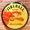 Винтажная металлическая жестяная вывеска Fireball Whisky Декор стены для мужской комнаты, паба, гаража