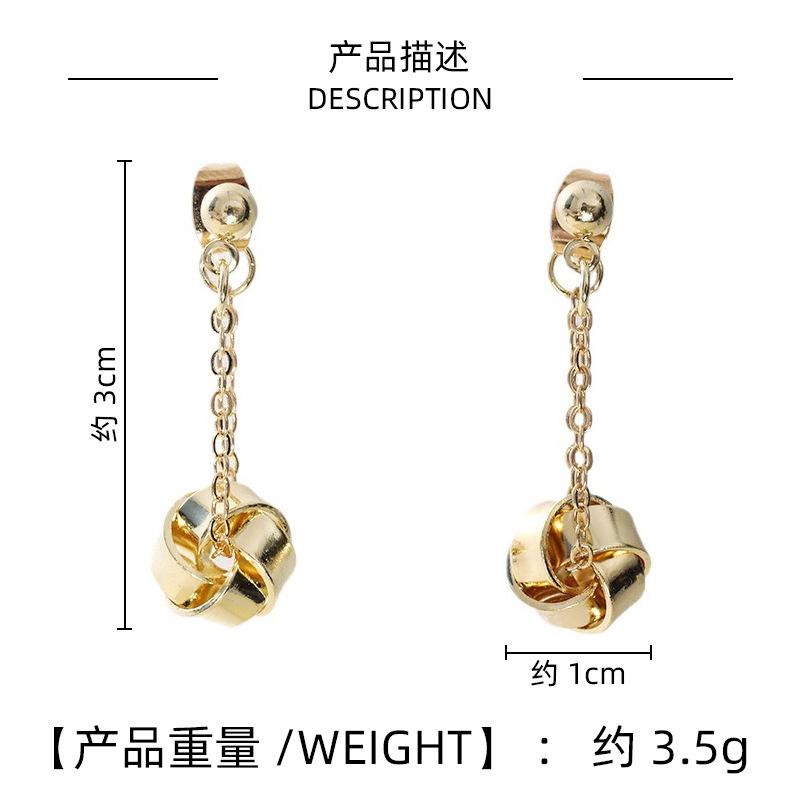 Серьги в стиле французского ретро с простыми золотыми витыми узлами, женские серьги с нишевым дизайном и высоким классом