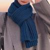 Women Scarf Thickened Warm Solid Color Scarf Autumn Winter Versatile Comfortable Knitting Long Scarf Fashion Accessory