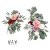 2pcs Artificial Wedding Arch Flowers Lifelike Wedding Welcome Signs Floral Decoration Fadeless Exquisite Arch Decor for