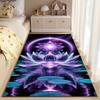 Area Rug, Crystal Lotus Flower Purple Galaxy Water Reflection Spiritual Print, Living Room Decor, Non-Slip Mat