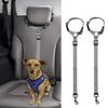 Removable Dog Car Seat Belt Adjustable Dog Seatbelt Harness Pet Car Restraint System Secures To Vehicle Headrest for Small Medium Large Dogs
