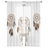 Dream Catcher Watercolor Feather Pattern Modern Tulle Curtains for Living Room Bedroom Home Kitchen Window Sheer Curtains