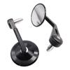 SZYUMO Motorcycle CNC Aluminum Bar End Universal Black Round Left and Right Set Shell Mirrors, Mirrors, (Glossy Model)